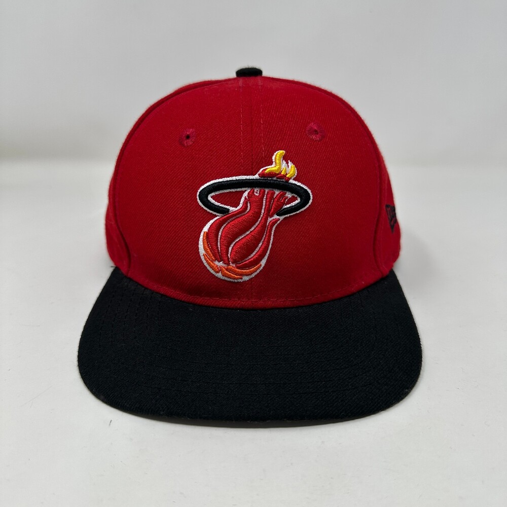 Miami Heat Hat Cap Kids Youth Red Black Snapback Cap New Era 9FIFTY NBA Hardwood